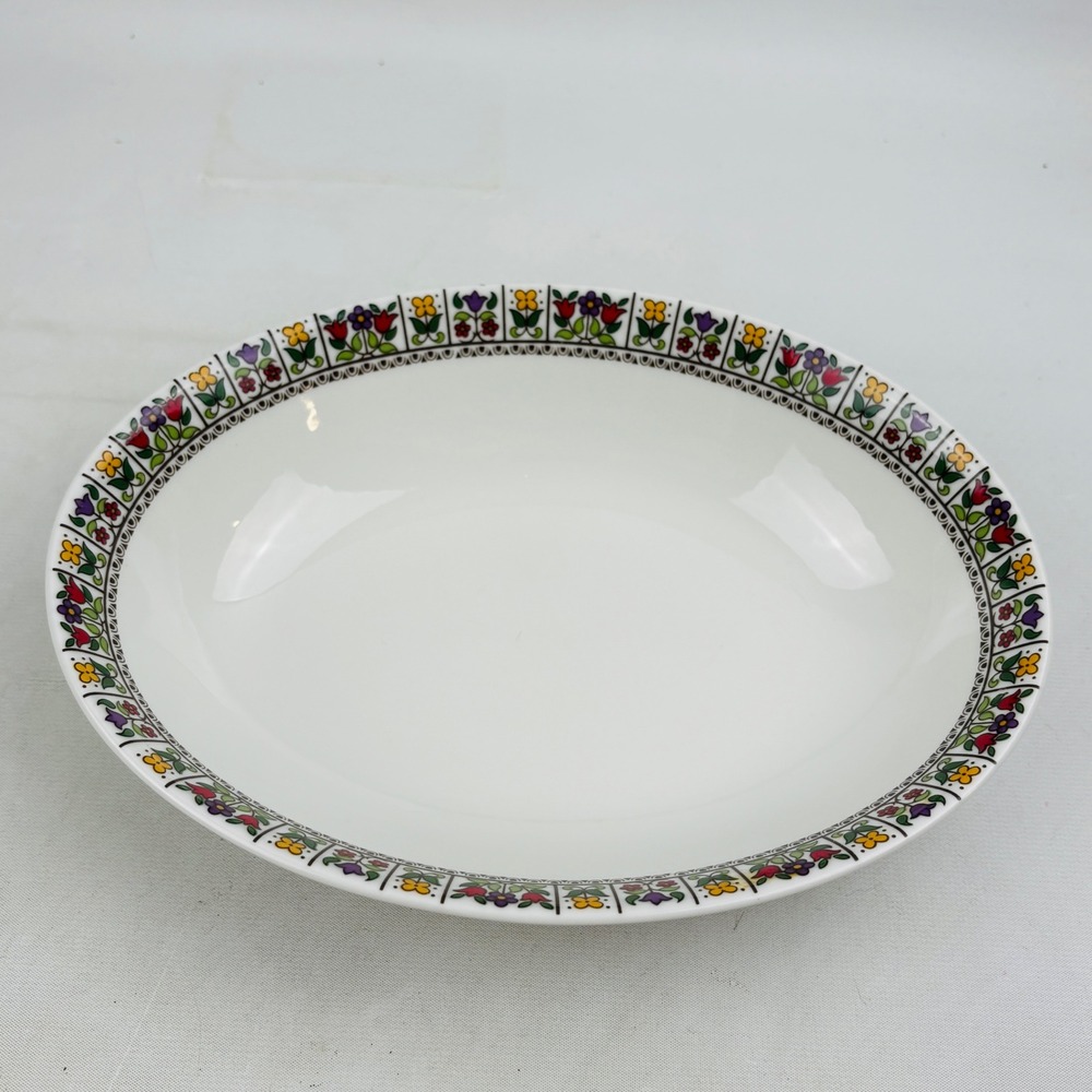 Royal Doulton Fireglow 9" Oval Serving Bowl Multicolor‎ Floral Discontinued